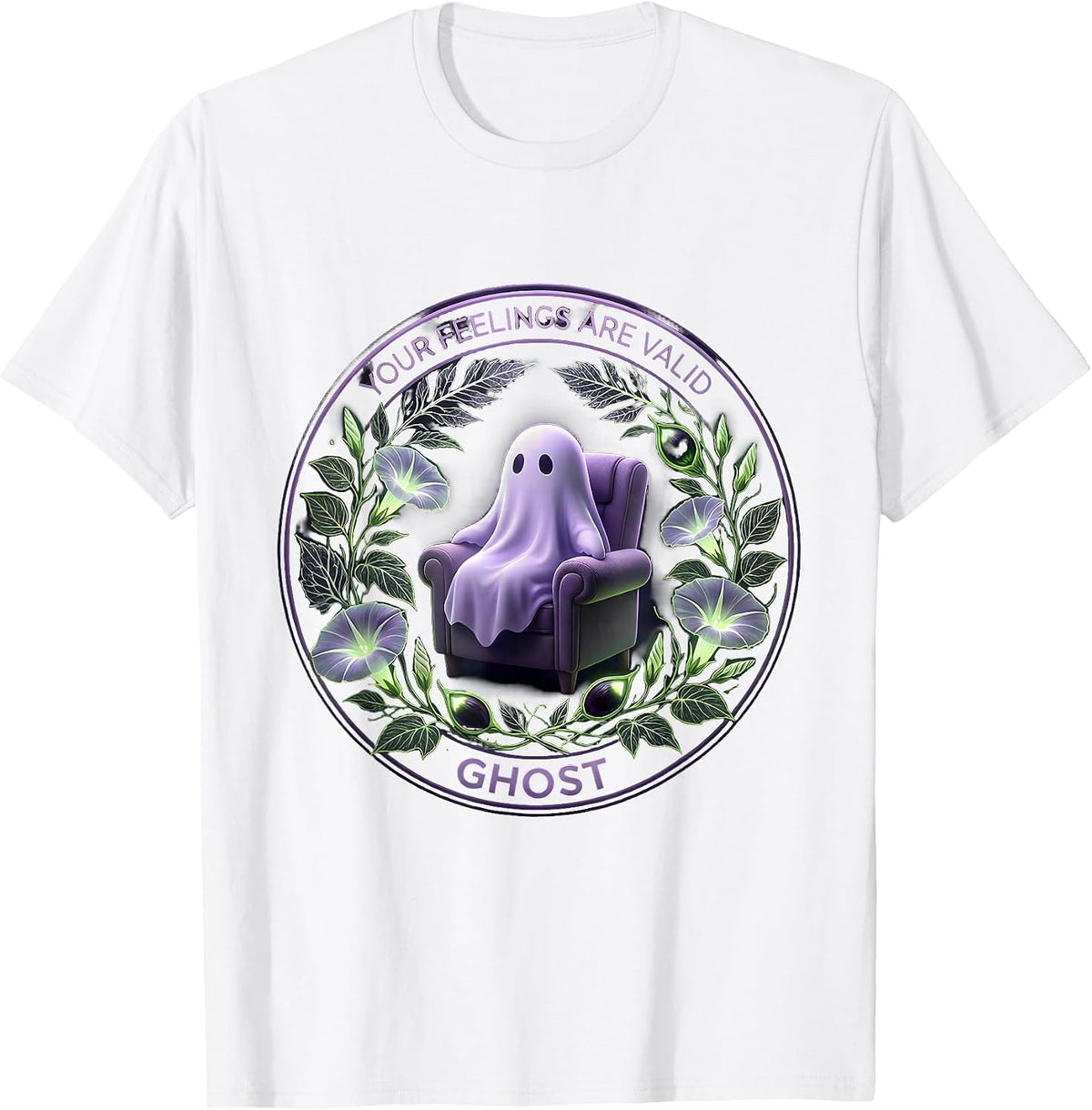 Men's Boo Crew Therapist Halloween Ghost Design T-Shirt - White