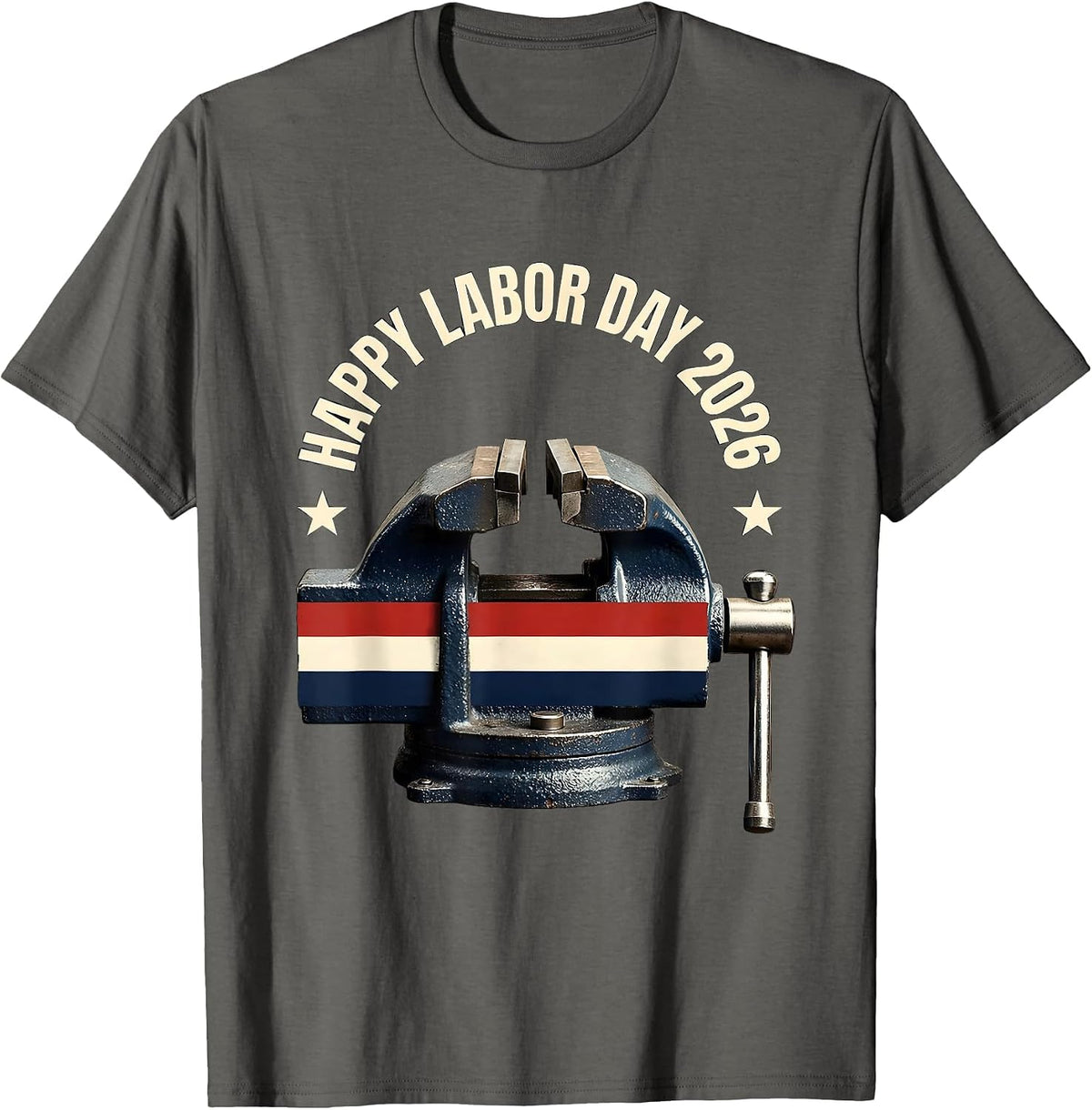 Men's Happy Labor Day 2026 Patriotic Union Worker Pride Gift T-Shirt - Asphalt Grey
