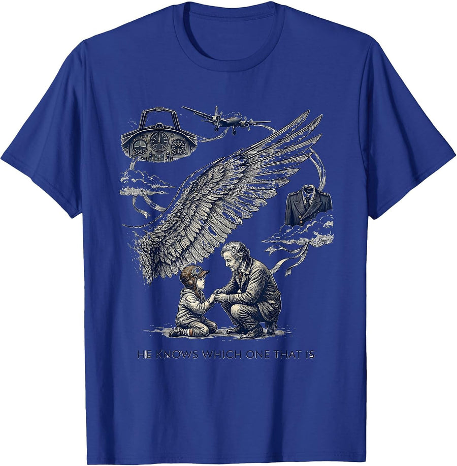 He Knows Which One That Is Veteran Aviation Enthusiast Pride T-Shirt - Royal Blue