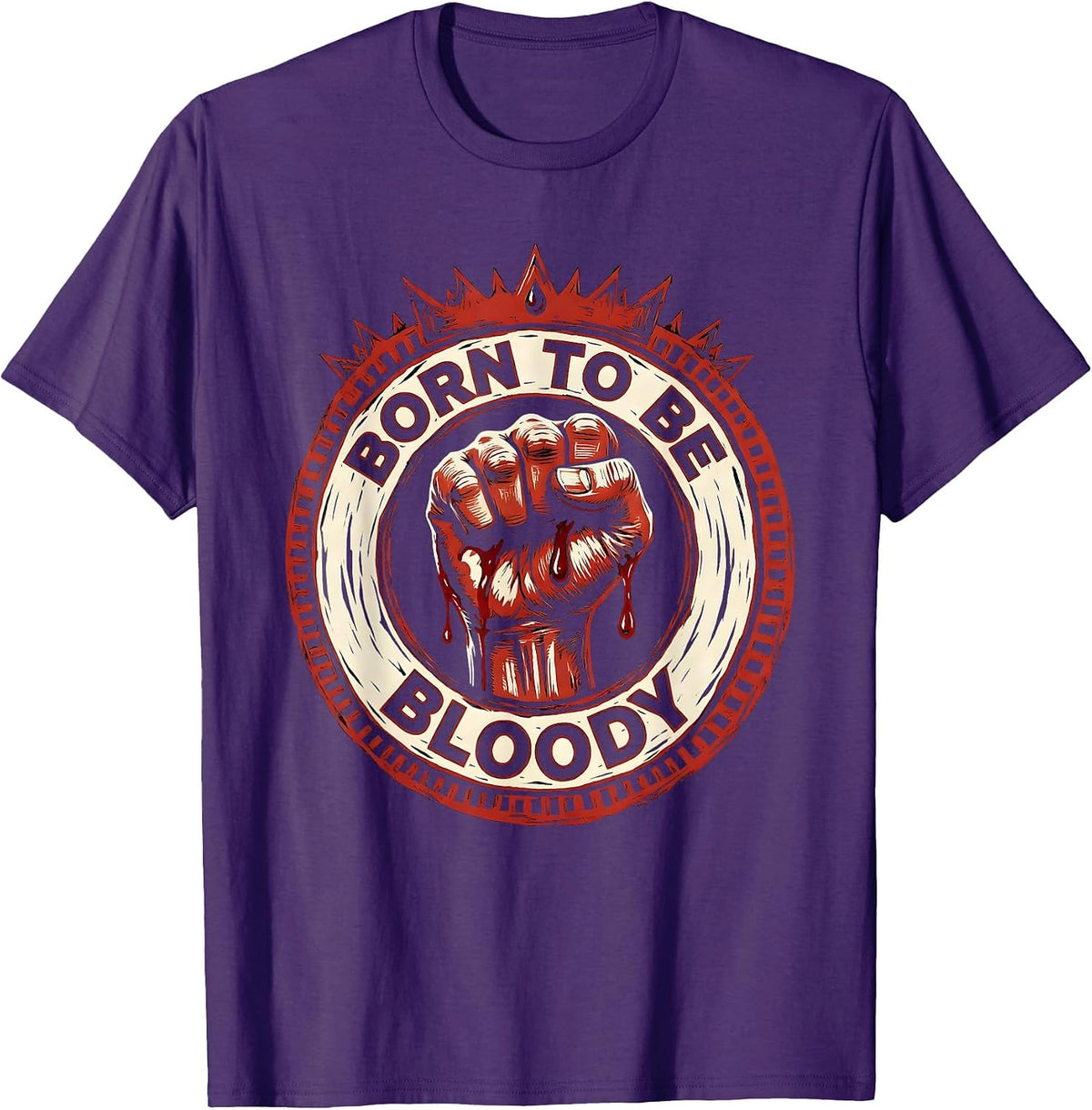 Men's Born to Be Bloody Dark Graphic Design T-Shirt - Purple