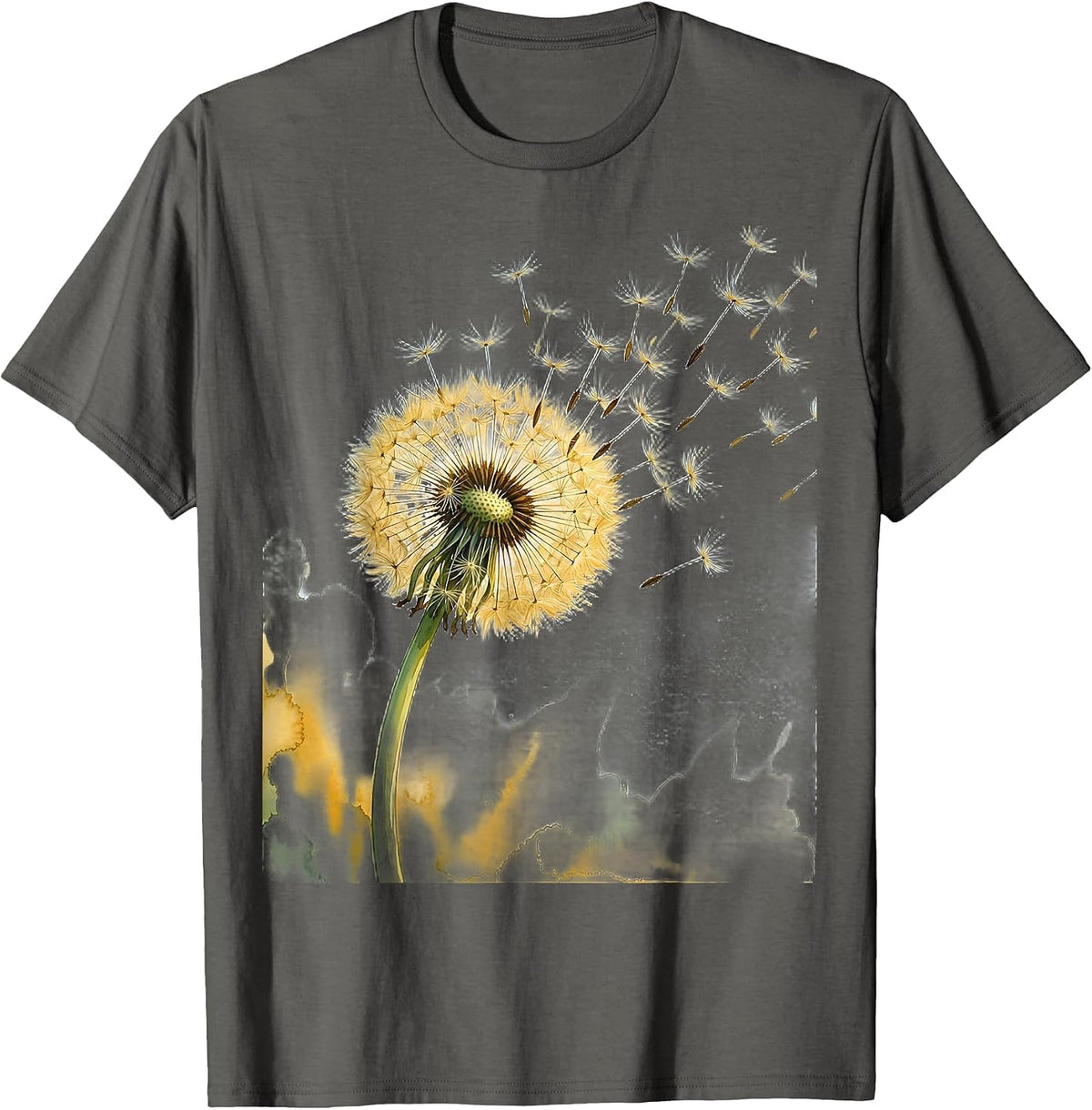 Suicide Prevention Dandelion Seeds Rising Art T-Shirt - Asphalt Grey