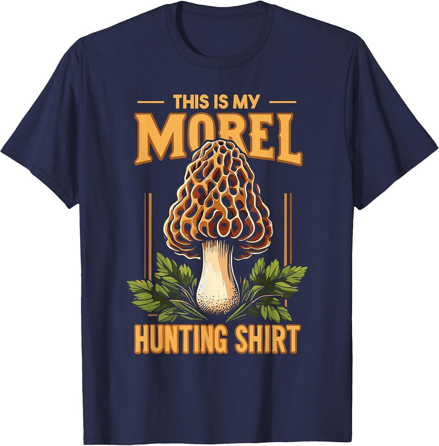 Morel Hunting Mushroom This is My Morel Hunting T-Shirt - Navy Blue