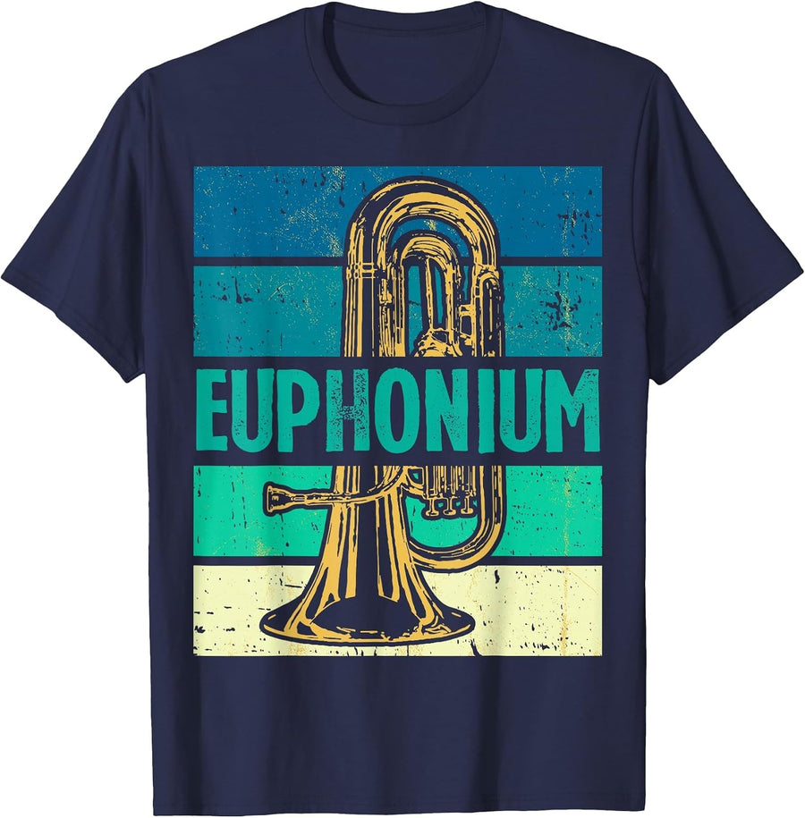 Euphonium Marching Band Brass Instrument Euphonium Player T-Shirt - Navy Blue