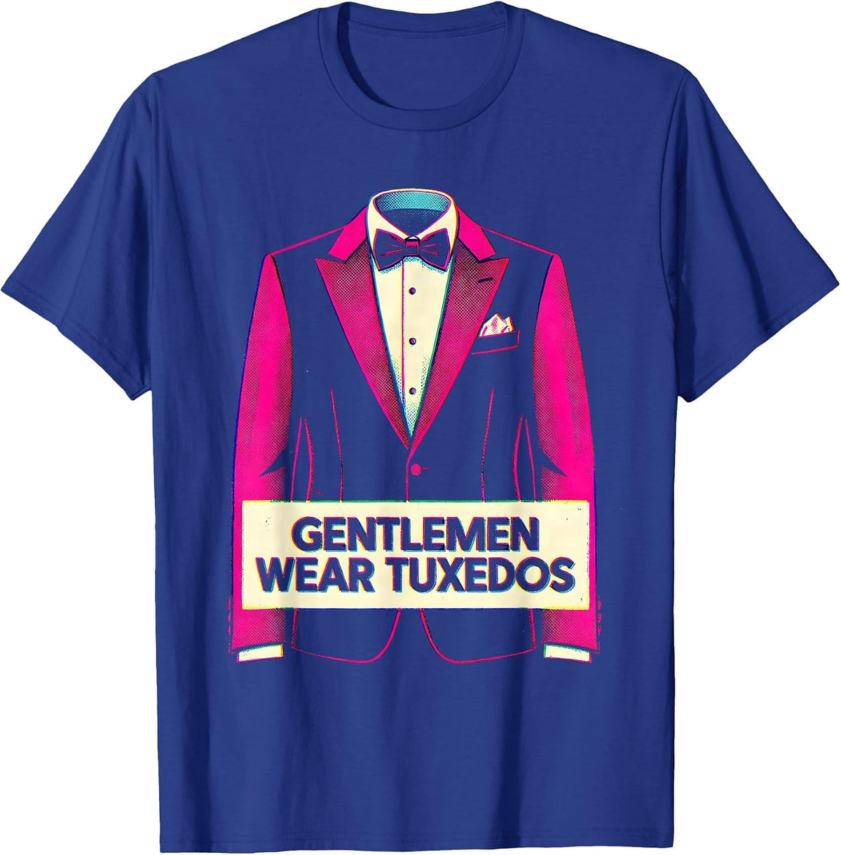 Gentlemen Wear Tuxedos Classic Formal Style Design T-Shirt - Royal Blue