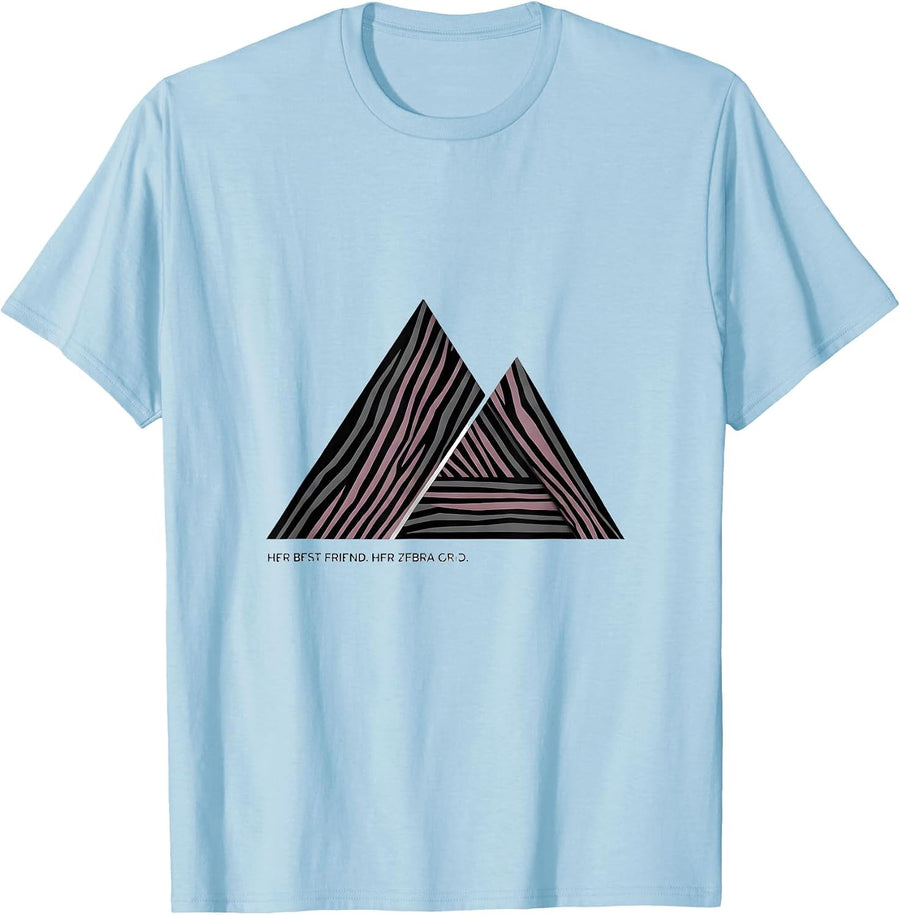 Men's Her Best Friend Her Zebra Grid Geometric EDS Down Syndrome T-Shirt - Baby Blue
