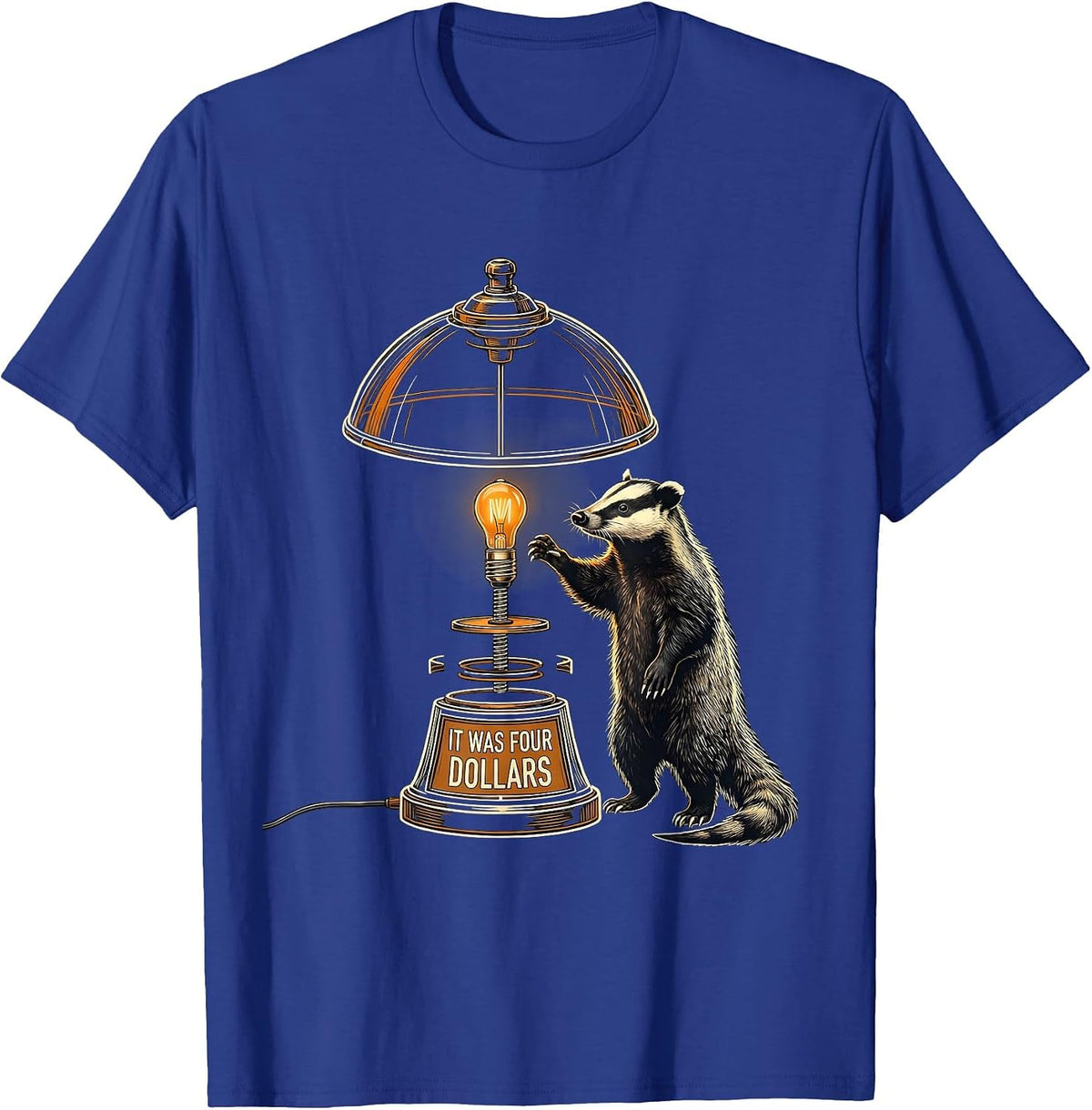 It Was Four Dollars Funny Opossum Thrifting Vintage T-Shirt - Royal Blue