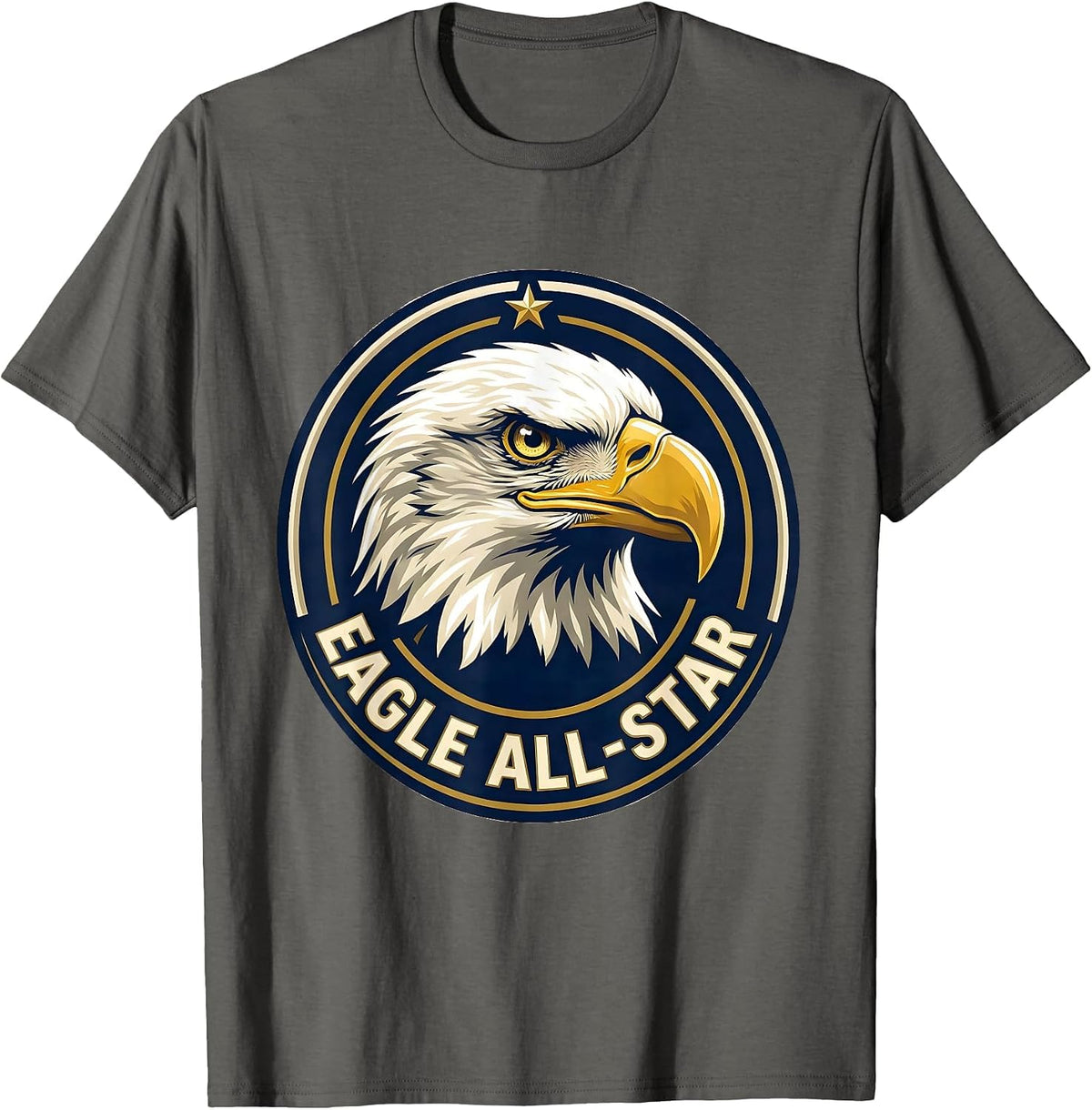 Eagle All-Star Sports Mascot Fan Pride Family T-Shirt - Asphalt Grey