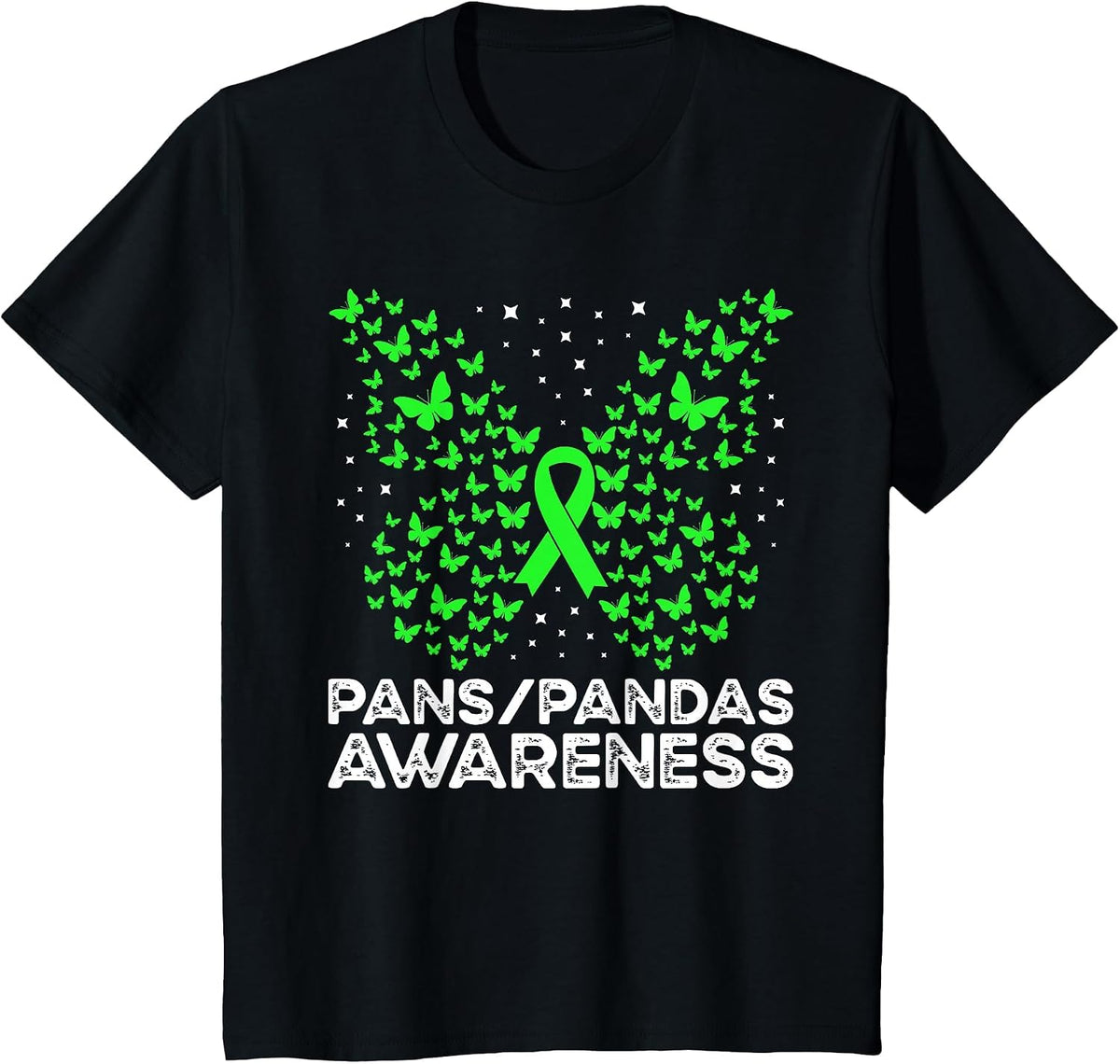 Pans-Pandas Awareness Pans-Pandas Butterfly T-Shirt - Black