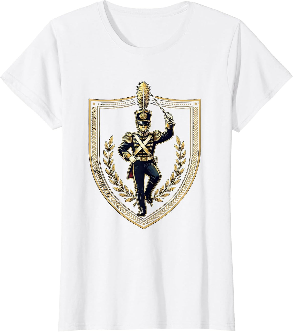 Drum Major Mid-Strut Marching Band Graphic T-Shirt - White