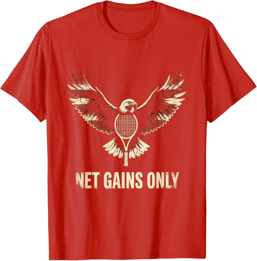 Men's Net Gains Only Tennis Graphic Design T-Shirt - Red