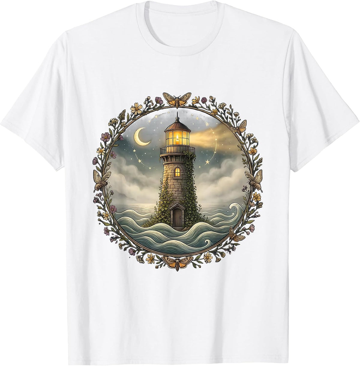 Suicide Prevention Awareness Lighthouse Beam Design T-Shirt - White