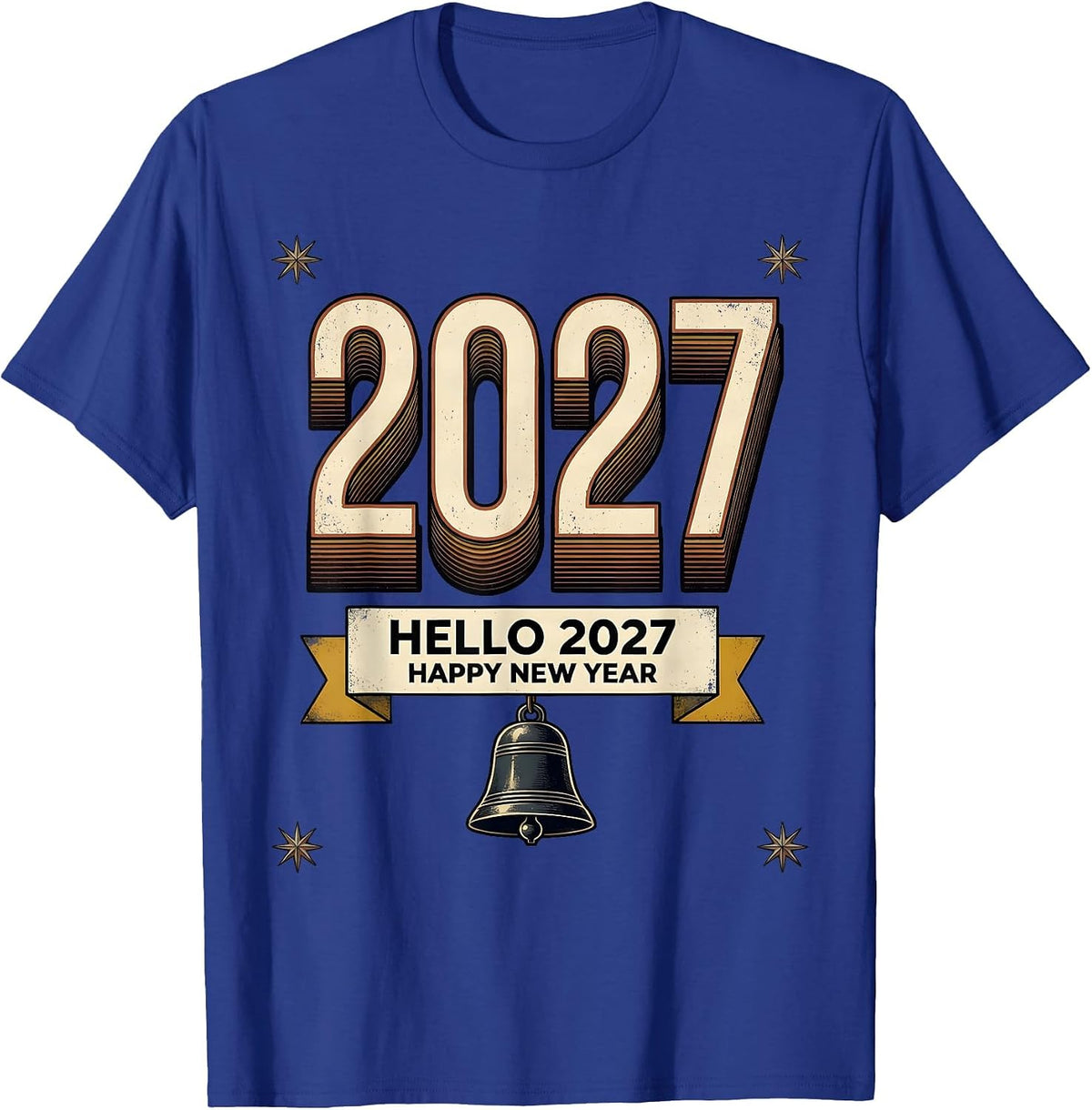 Men's Hello 2027 Happy New Year Vintage Party Family Matching T-Shirt - Royal Blue