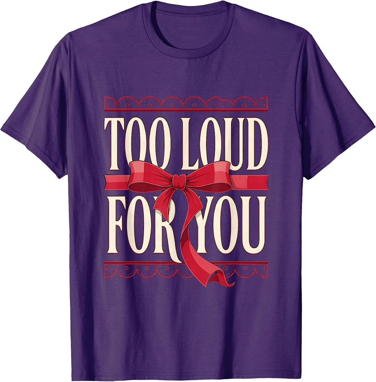 Men's Too Loud For You Grunge Rock Graphic Design T-Shirt - Purple