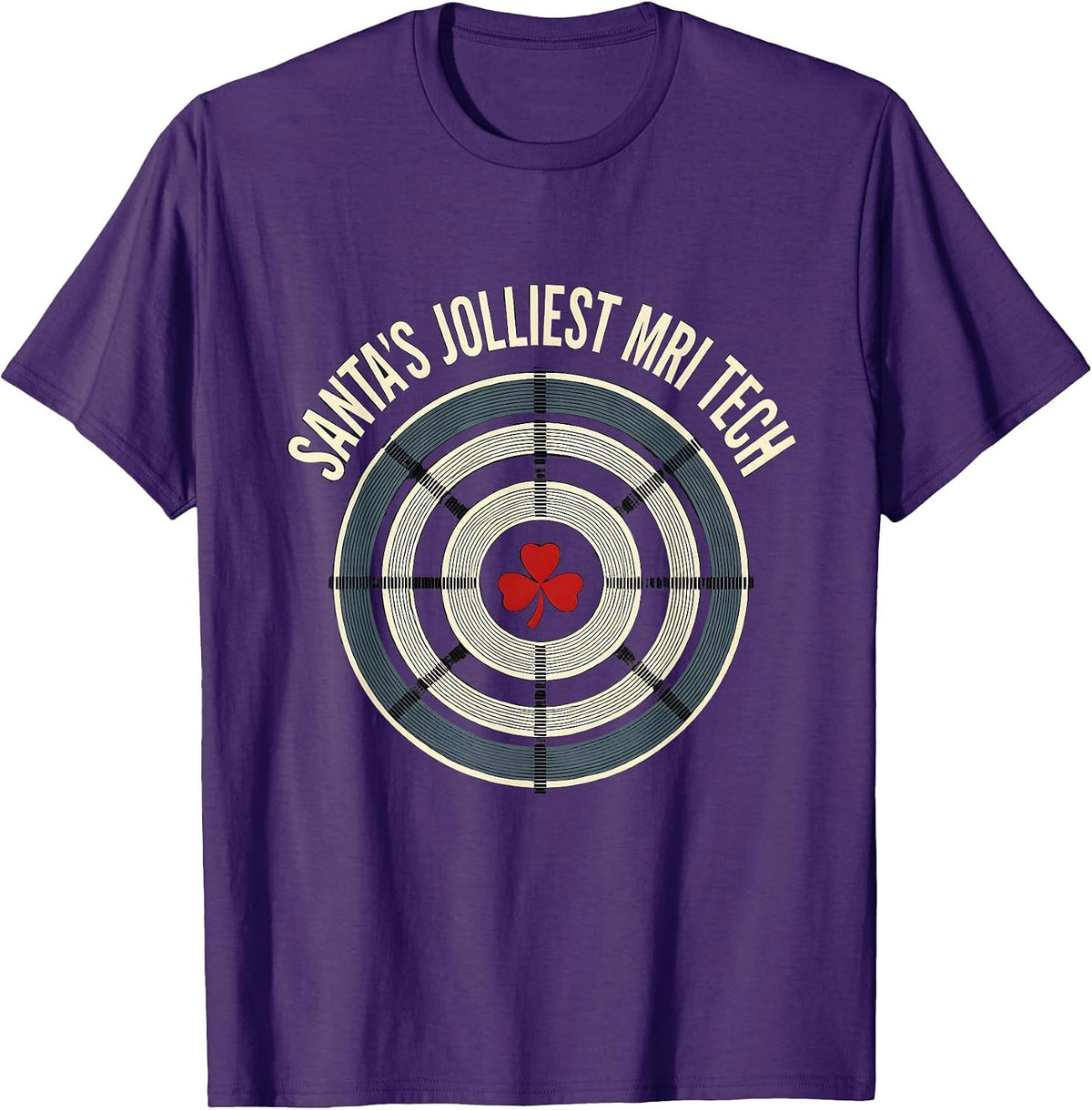Santa's Jolliest MRI Tech Funny Radiology Tech Christmas T-Shirt - Purple