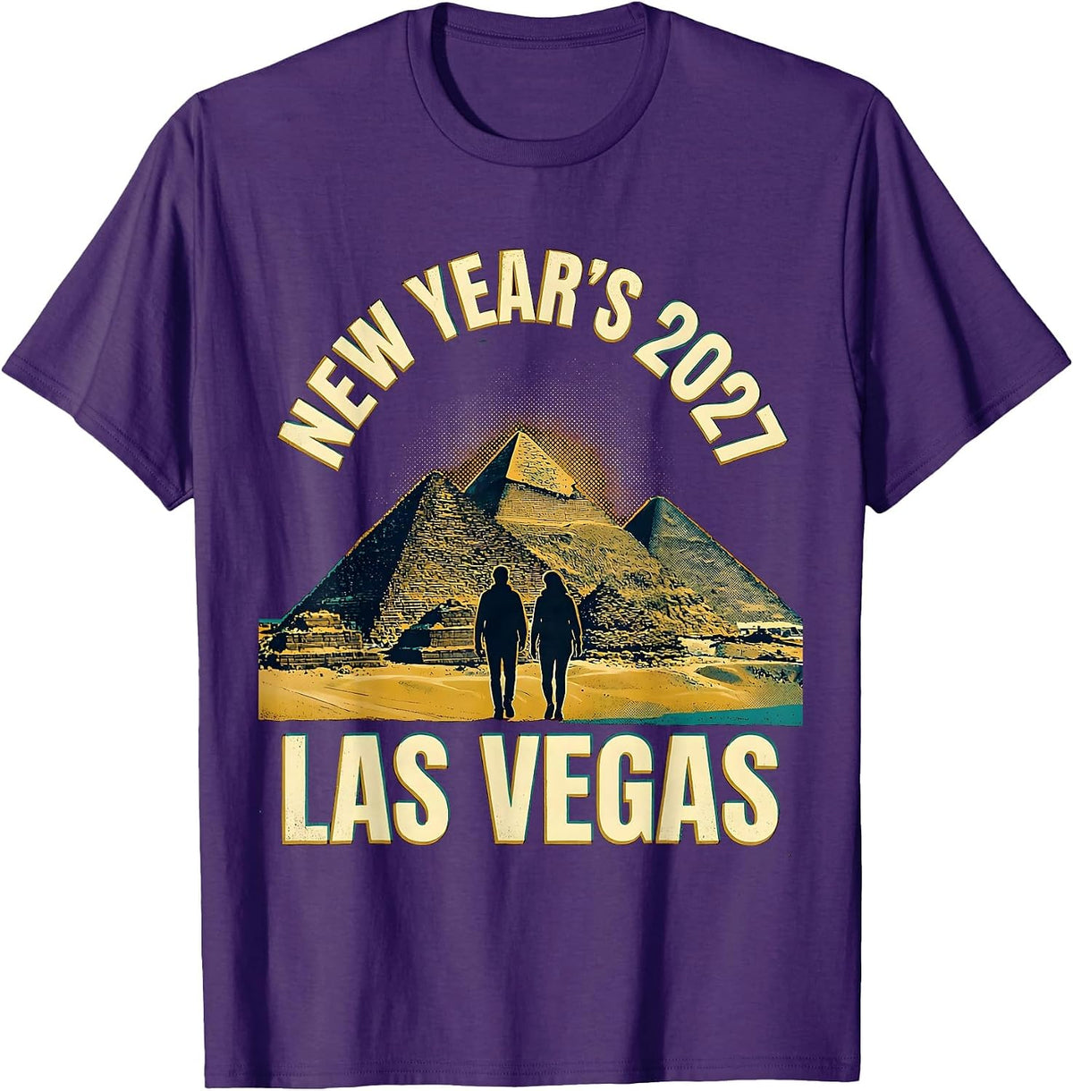 Men's Las Vegas New Year's 2027 Retro Las Vegas Souvenir Vacation T-Shirt - Purple