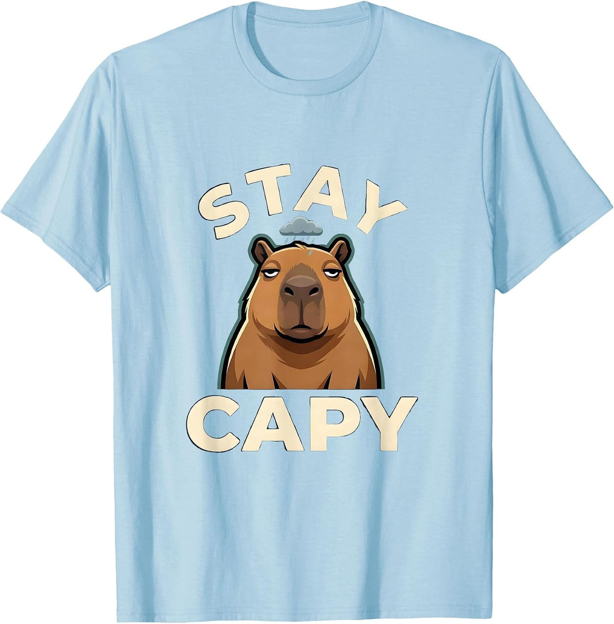 Men's Stay Capy Funny Capybara Meme Animal Lover Gift T-Shirt - Baby Blue