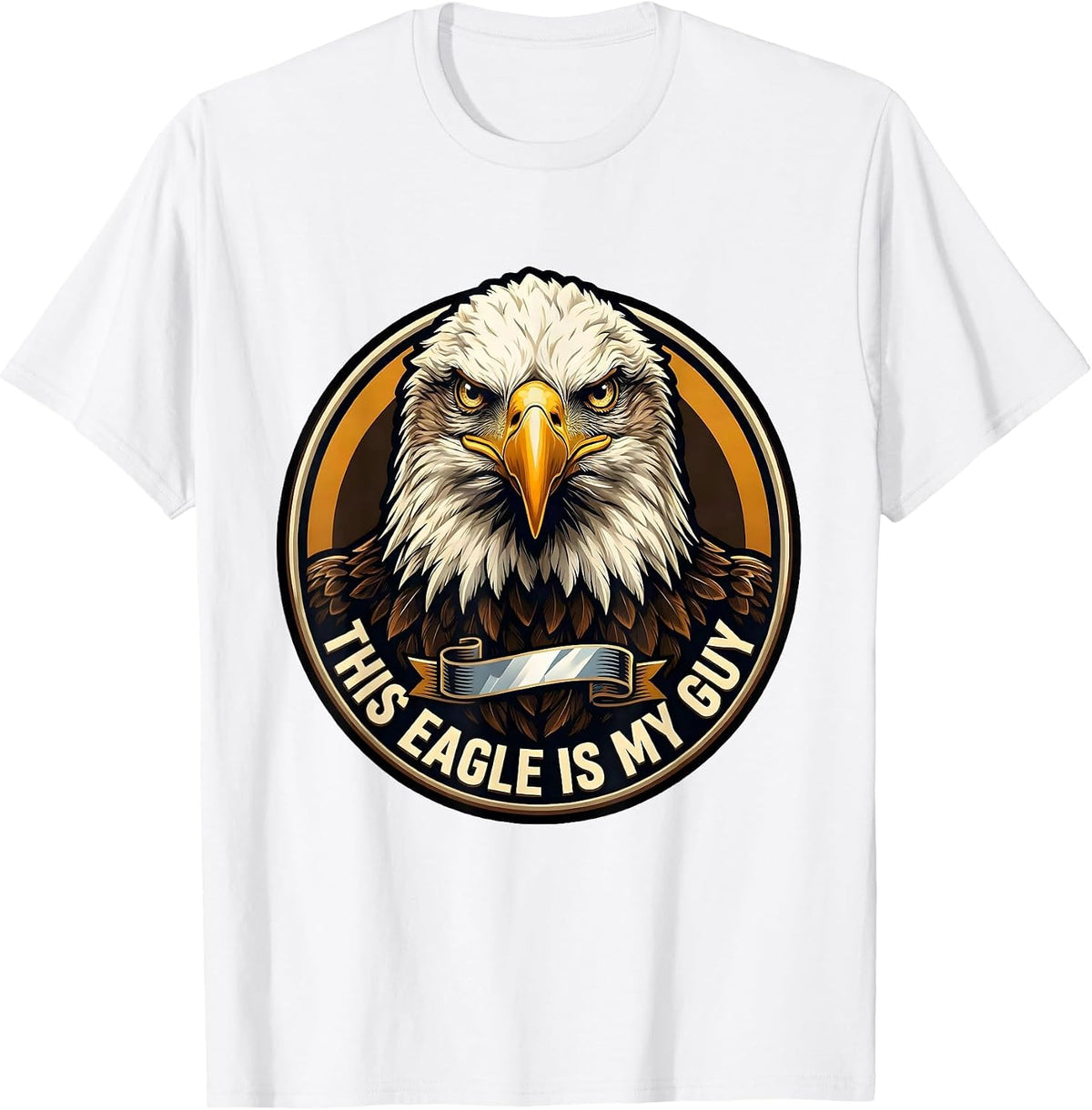 Men's This Eagle Is My Guy Faith Eagle Mascot Christian Humor T-Shirt - White
