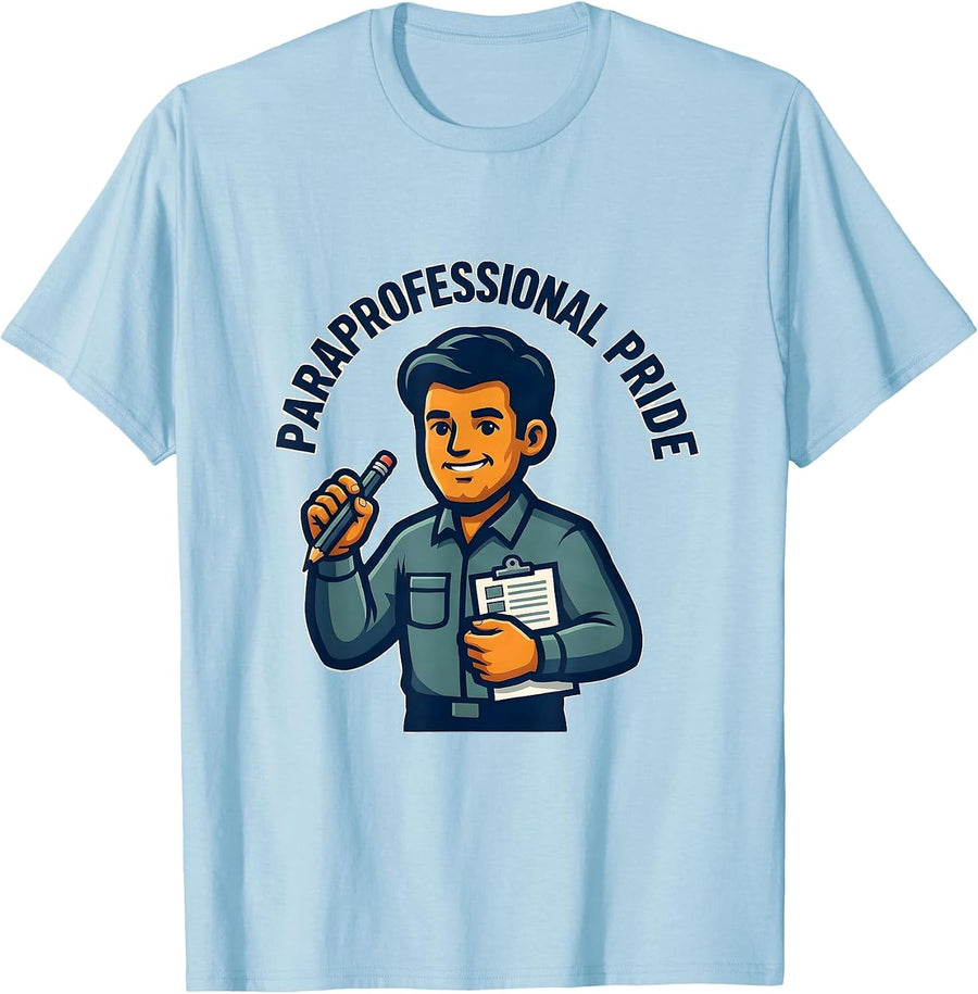 Men's Paraprofessional Pride Funny School Counselor Camp Counselor T-Shirt - Baby Blue