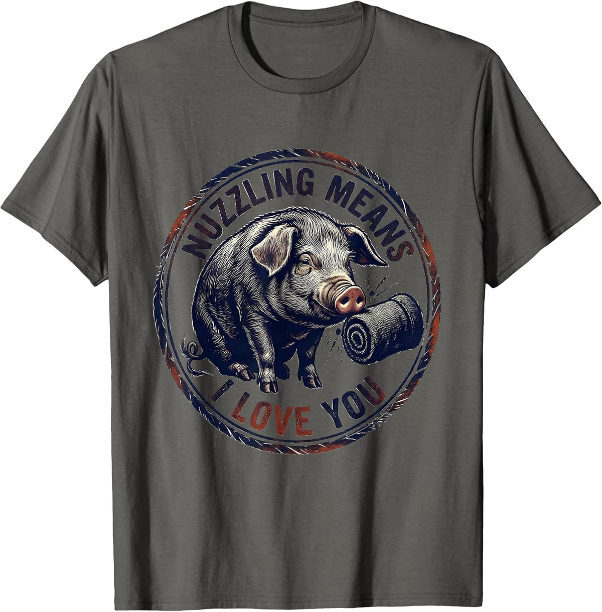 Nuzzling Means I Love You Funny Guinea Pig Pet Lover Gift T-Shirt - Asphalt Grey