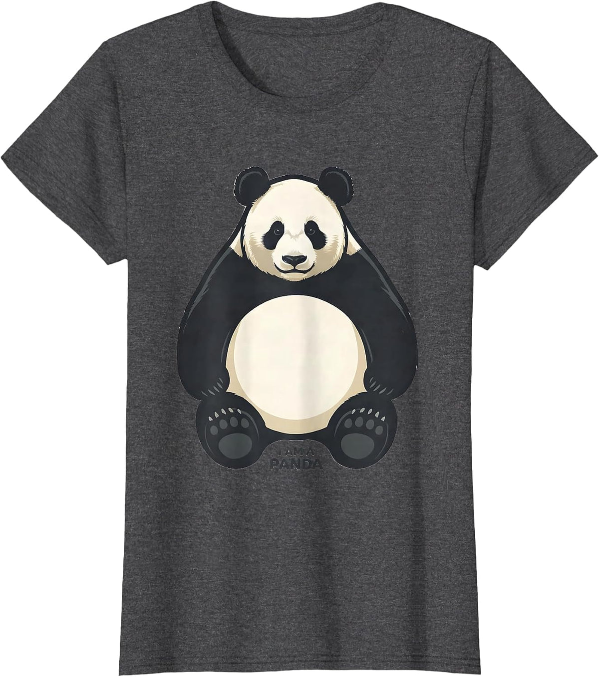 Women's I Am a Panda Costume Animal Matching Halloween Group T-Shirt - Dark Heather Grey