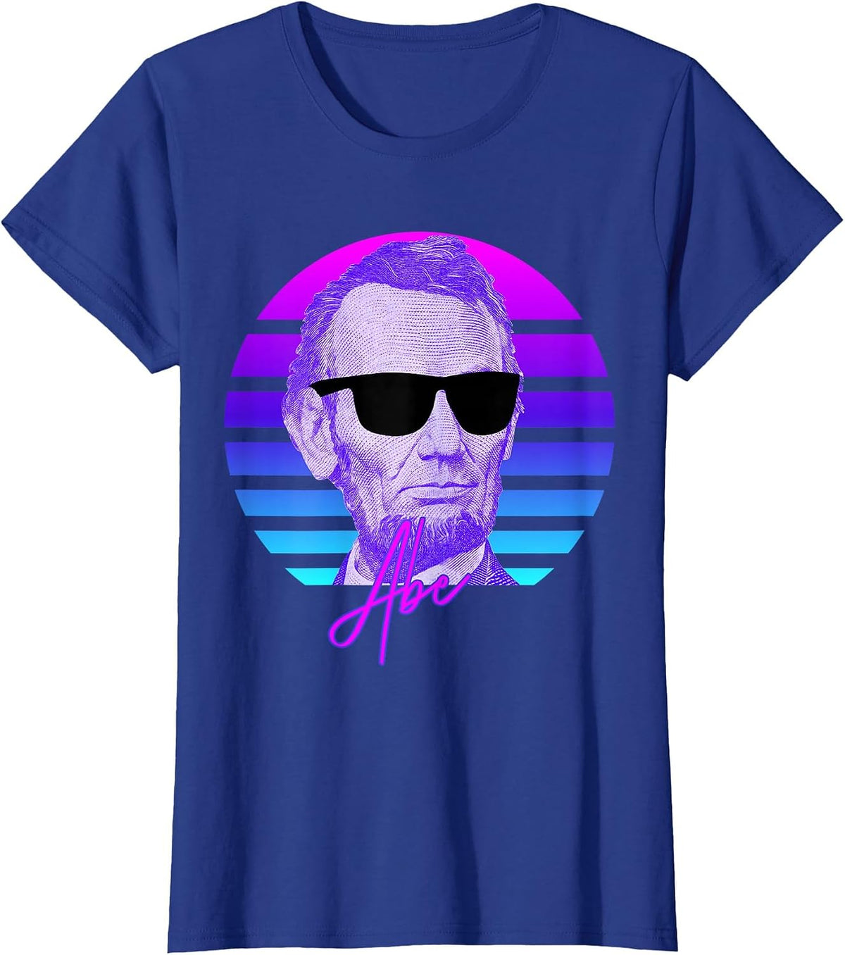 Abraham Lincoln Vaporwave American History Abe Lincoln T-Shirt - Royal Blue