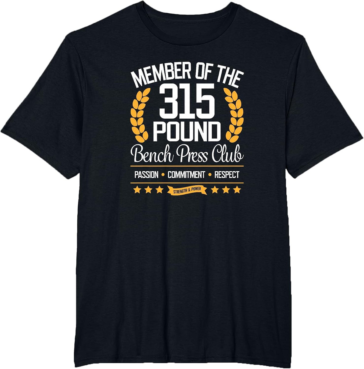 142.9 kg Bench Press Club T-Shirt for Strong Men and Women T-Shirt - Black