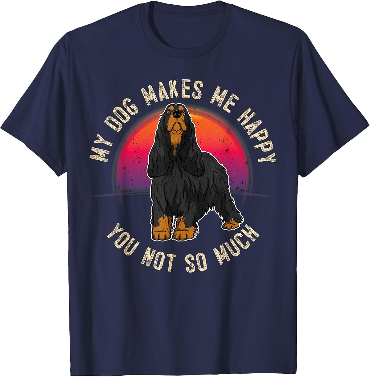 English Cocker Spaniel Dog Vintage T-Shirt - Navy Blue