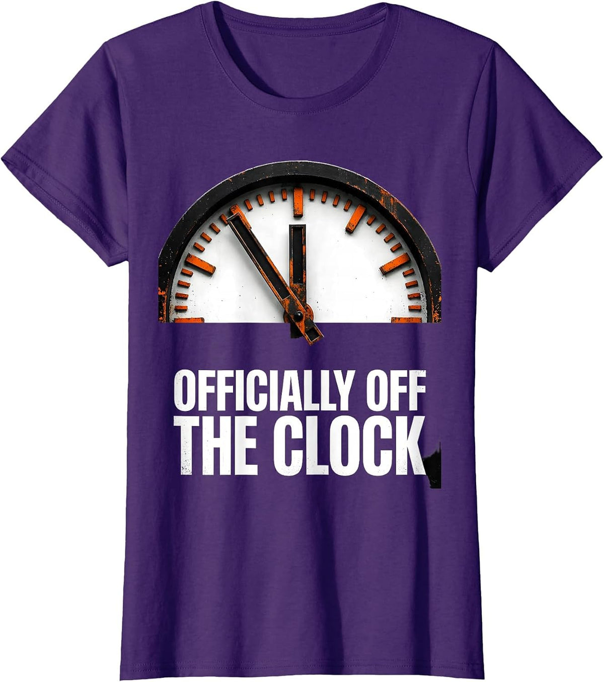 Women's Officially Off the Clock Work Life Balance Design T-Shirt - Purple