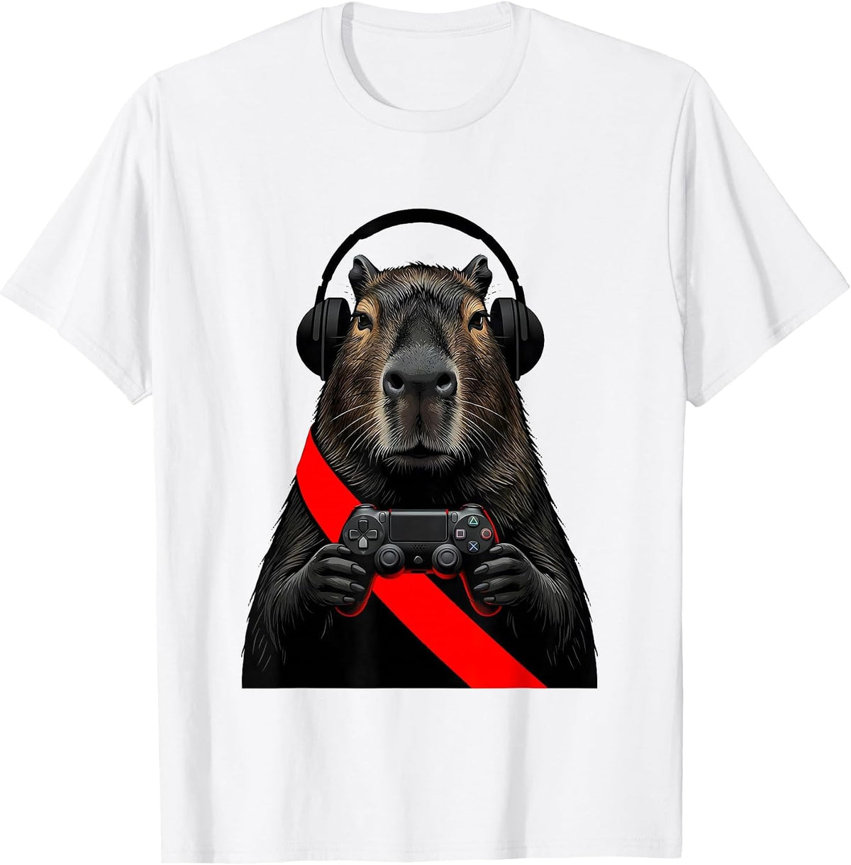 Men's Capybara Gamer Bruh Meme Humor Swiss International T-Shirt - White