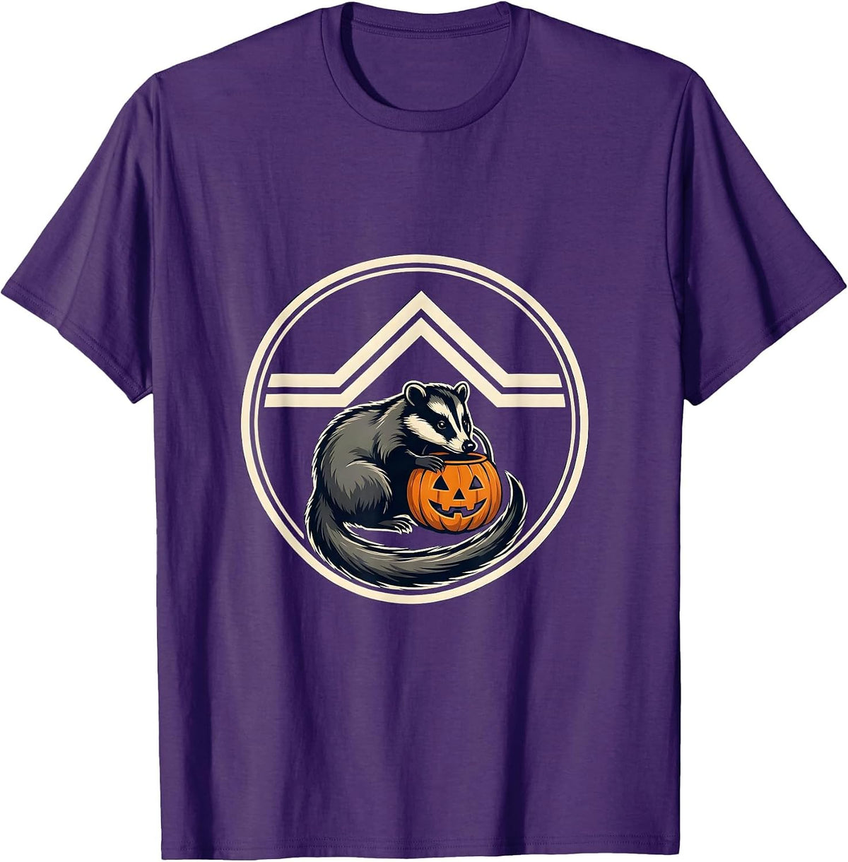 Men's Cute Opossum Pumpkin Halloween Kids Humor T-Shirt - Purple