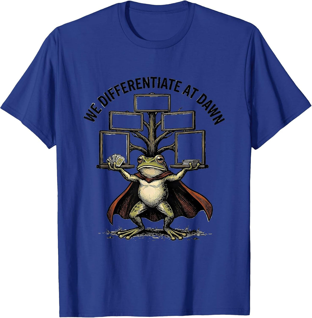Men's We Differentiate At Dawn Funny Frog Teacher Back to School T-Shirt - Royal Blue