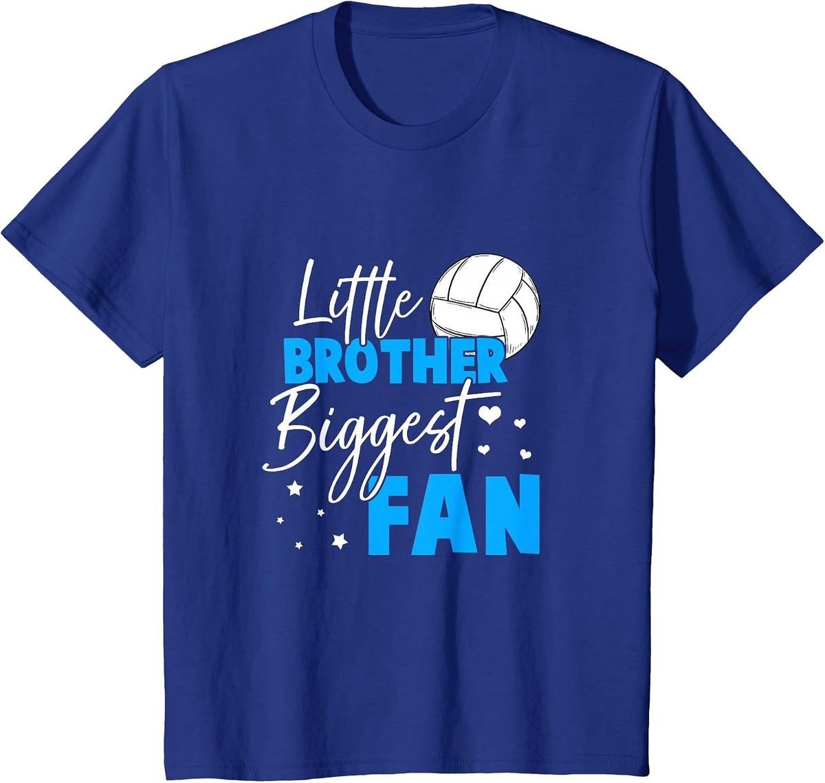 Volleyball Little Brother Biggest Fan Volleyball Sister T-Shirt - Royal Blue