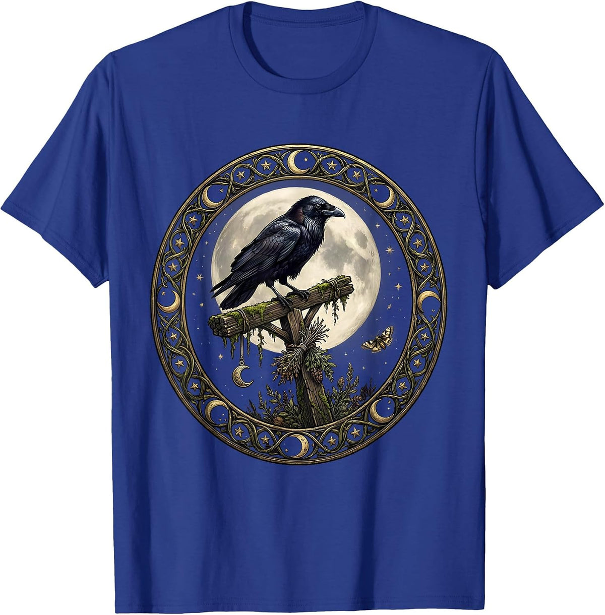 Men's 1692 They Missed One Raven on Gallows Design T-Shirt - Royal Blue