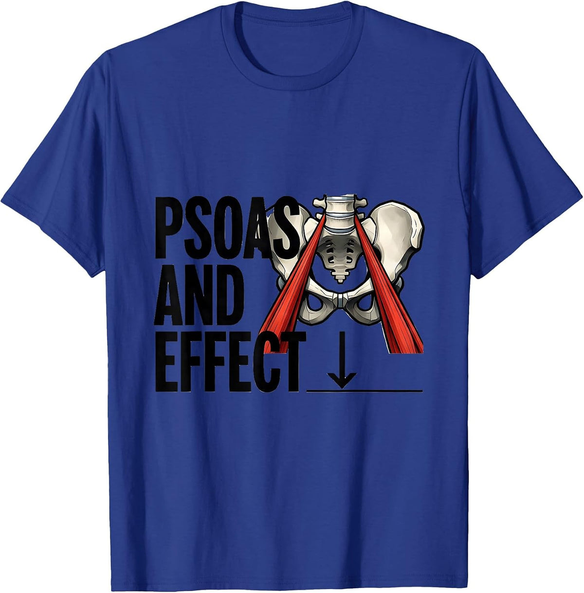 Psoas And Effect Geometric Physical Therapist OT Gift T-Shirt - Royal Blue