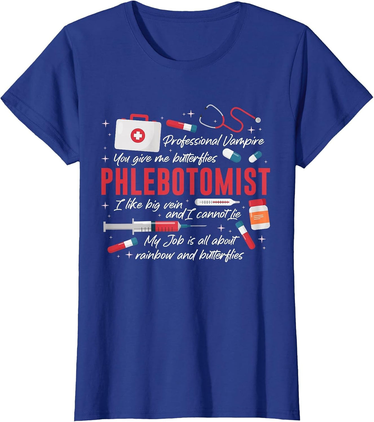 Phlebotomist Phlebotomy Tech T-Shirt - Royal Blue