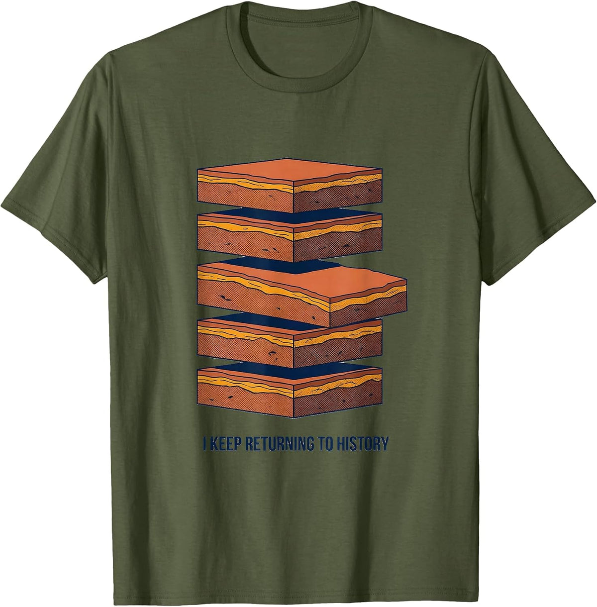 I Keep Returning To History Funny History Teacher Gift T-Shirt - Olive Green