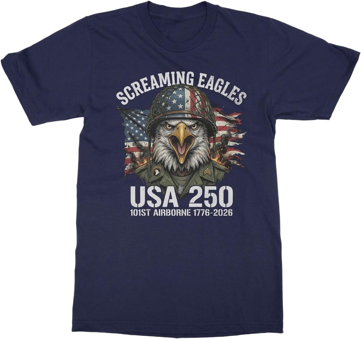 250 Years USA 101st Airborne Screaming Eagles Unisex T-Shirt - Navy