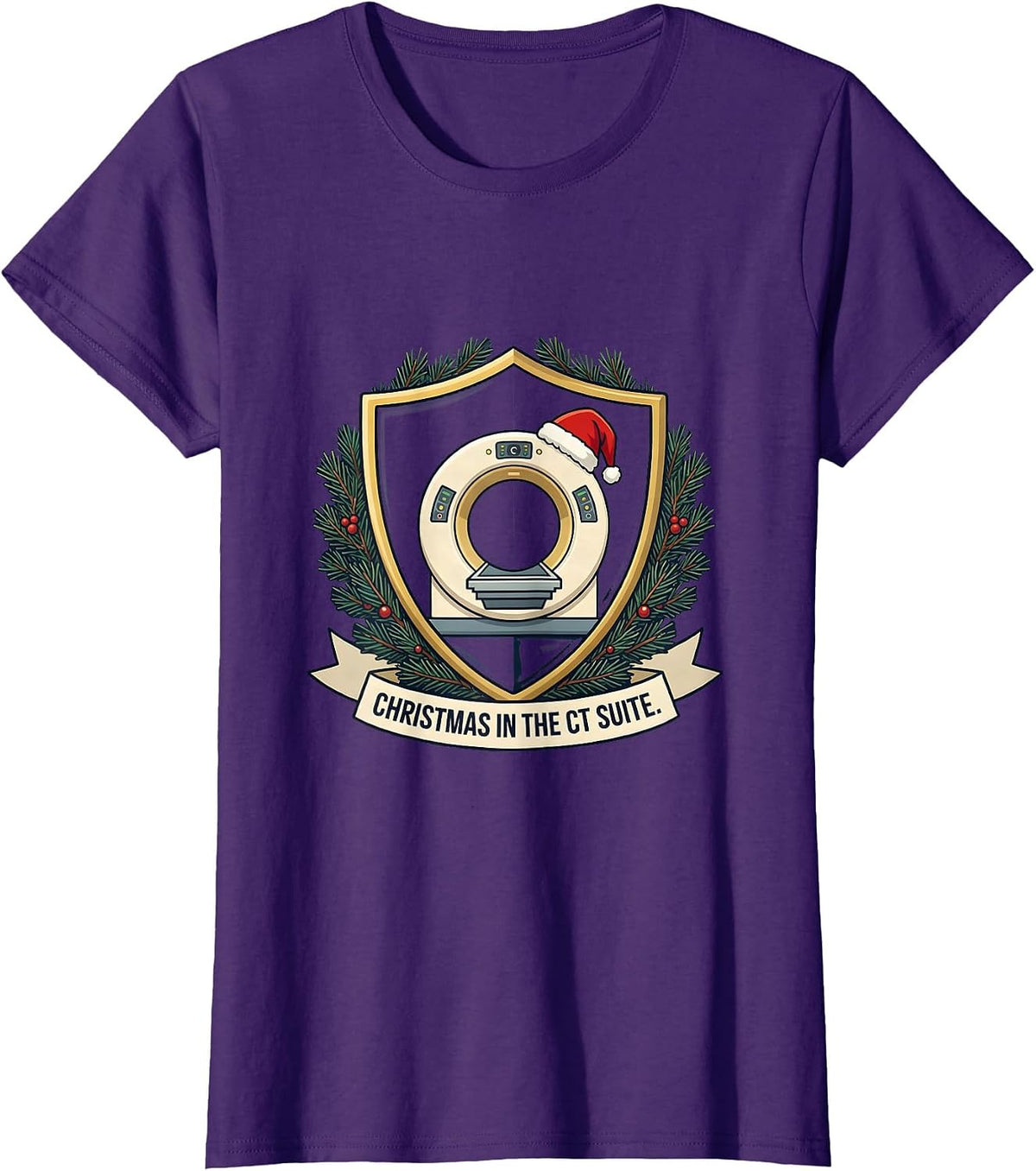 Women's Christmas In The CT Suite Radiology Tech Humor Christmas T-Shirt - Purple