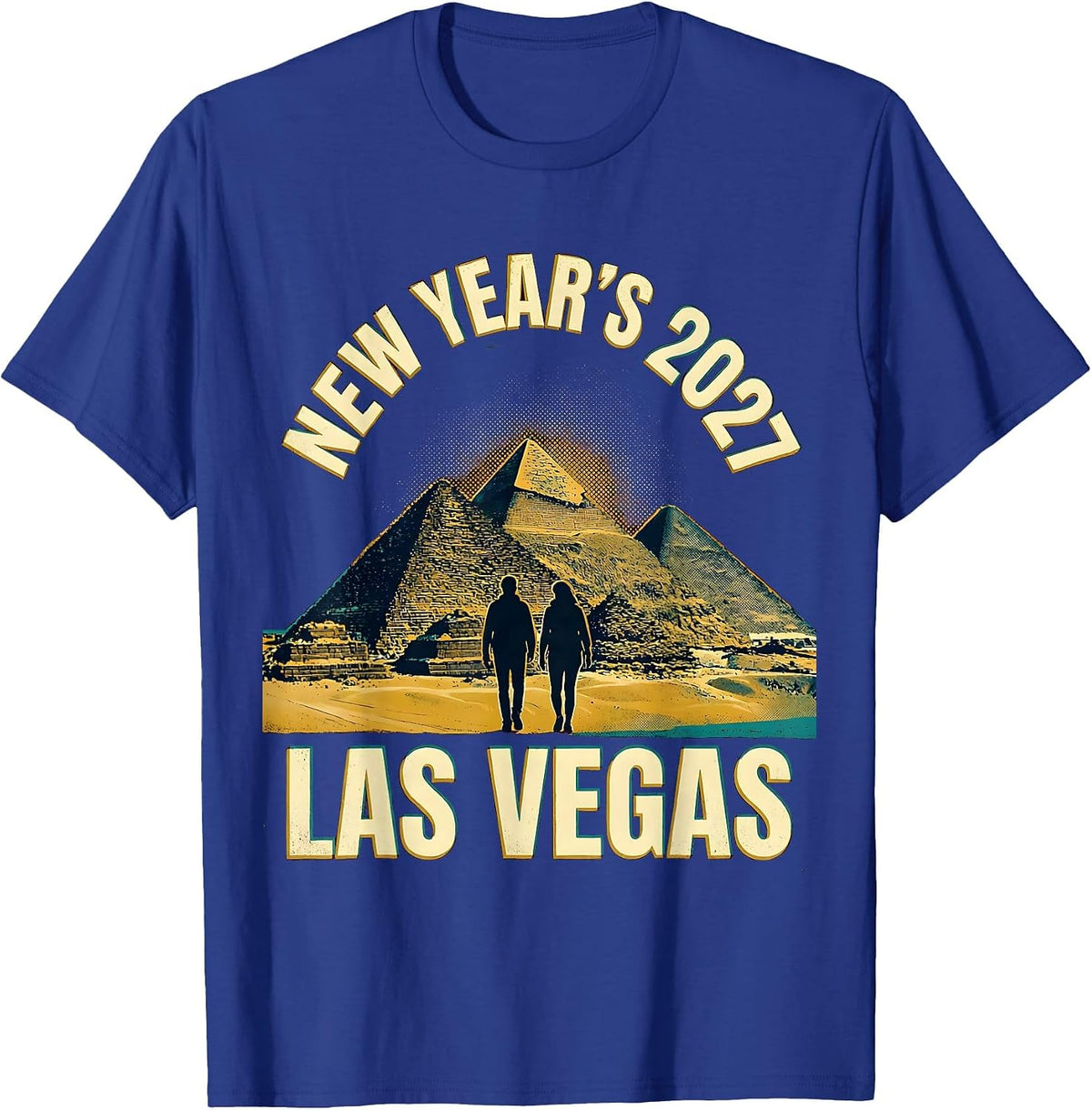 Men's Las Vegas New Year's 2027 Retro Las Vegas Souvenir Vacation T-Shirt - Royal Blue