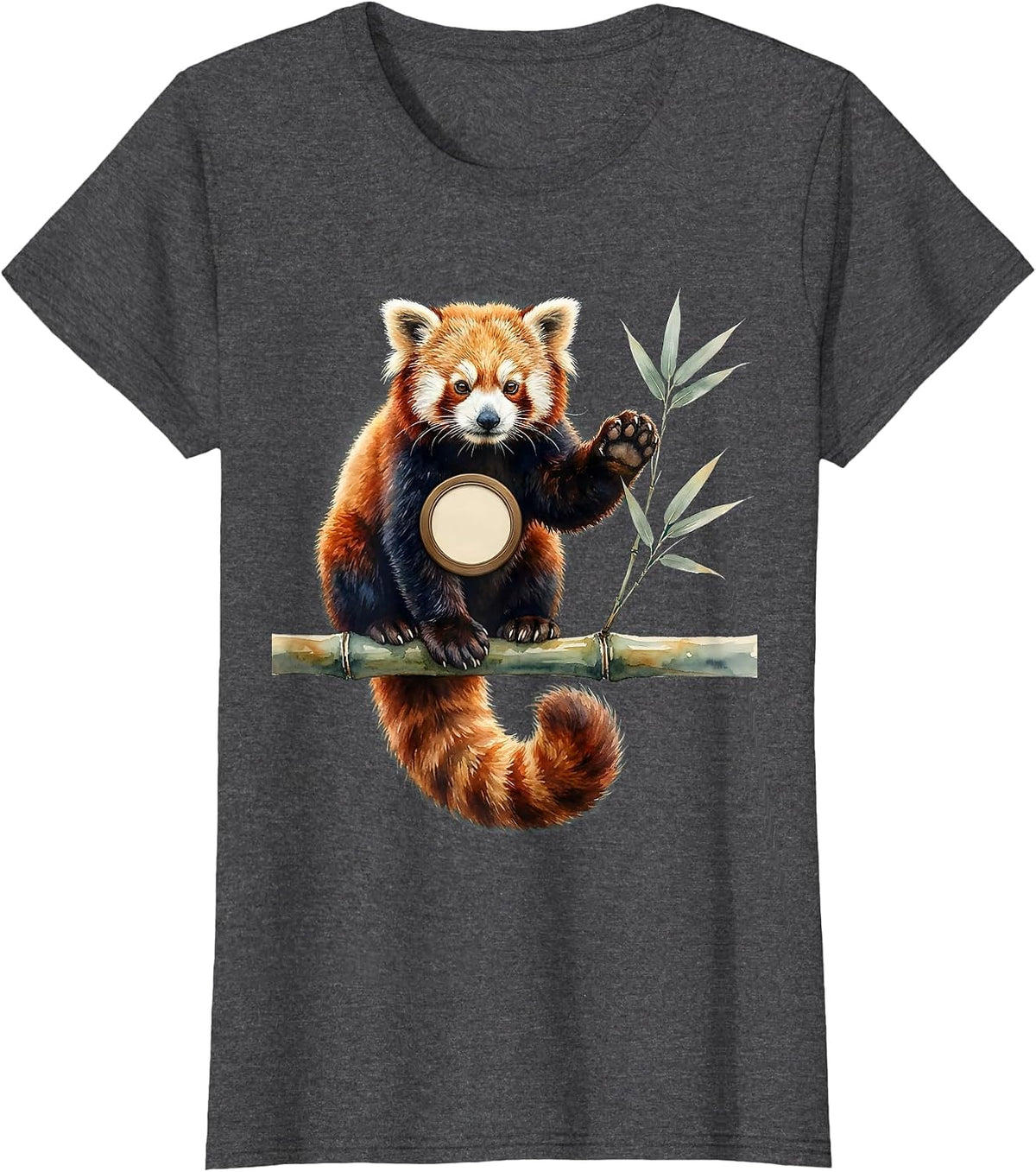Women's Red Panda Watercolor Zoo Animal Safari Party Costume T-Shirt - Dark Heather Grey