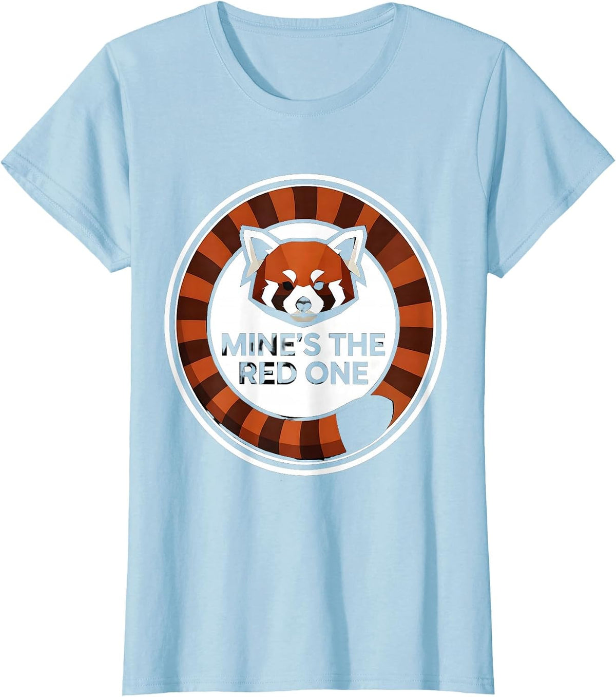 Women's Mine's The Red One Geometric Panda Lover Funny Cute Humor T-Shirt - Baby Blue