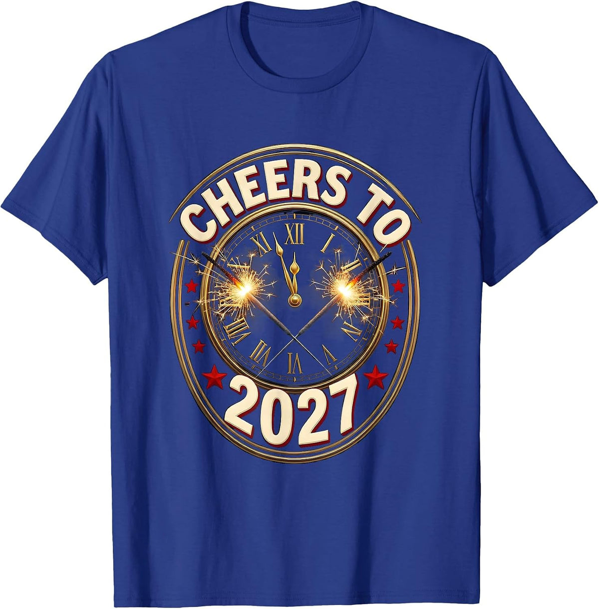 Men's Cheers To 2027 Emblem Novelty Party Countdown T-Shirt - Royal Blue