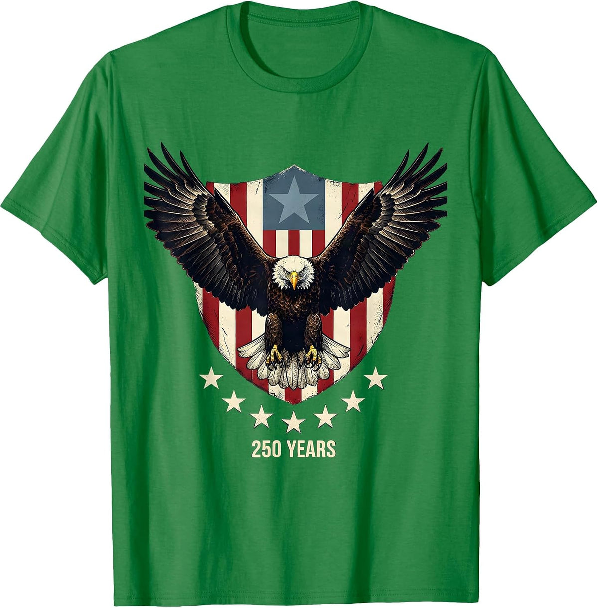 Men's 250 YEARS Patriotic Eagle USA 250th Anniversary July 4th T-Shirt - Kelly Green