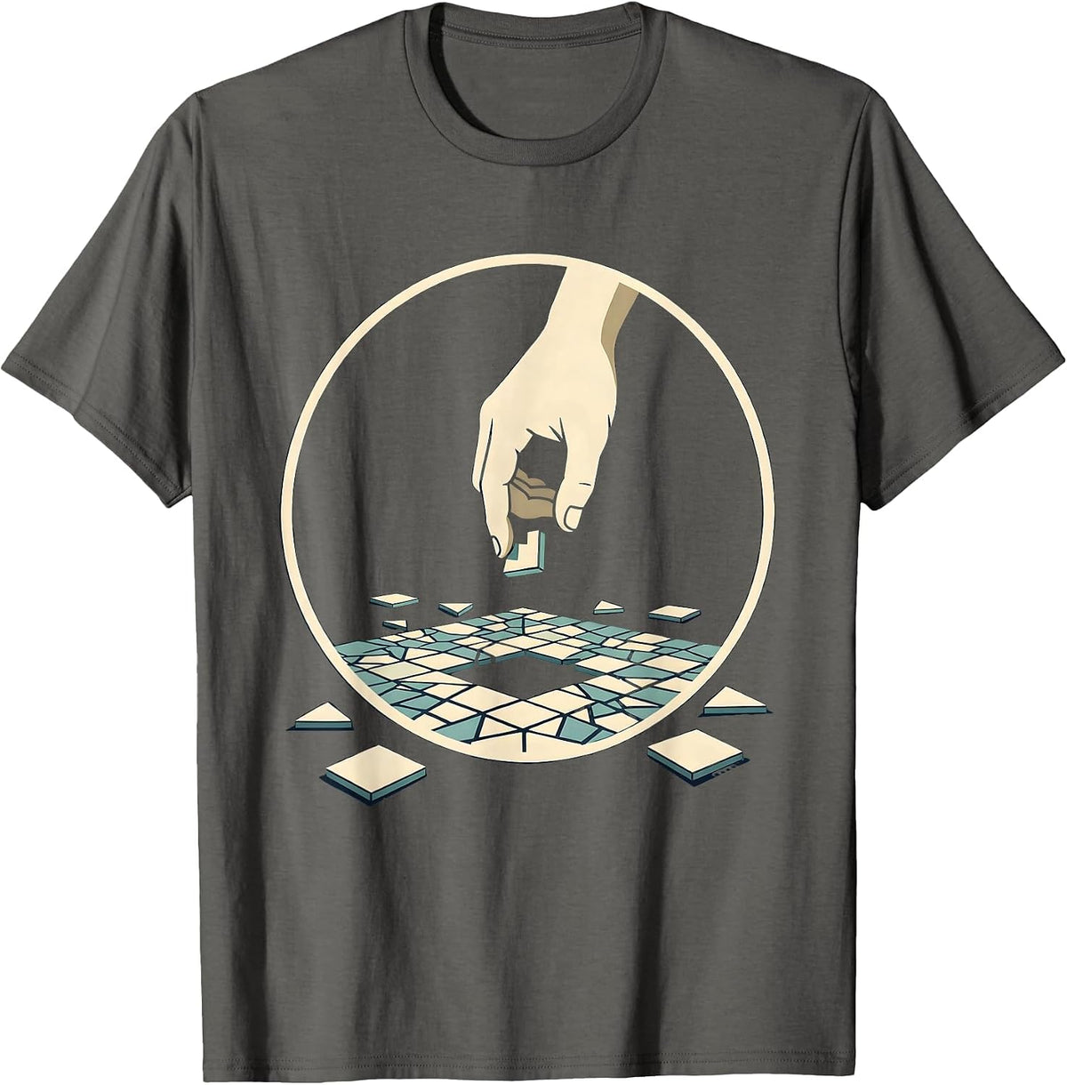 Suicide Prevention Awareness Mosaic Healing Art T-Shirt - Asphalt Grey