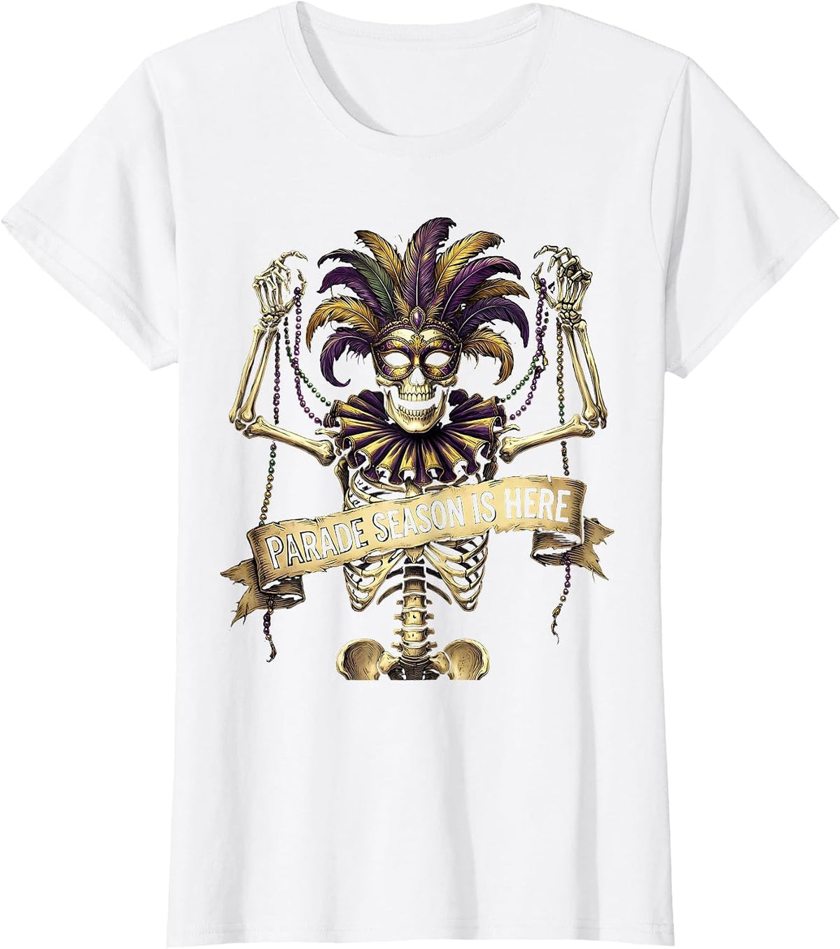 Parade Season Is Here Mardi Gras Design T-Shirt - White