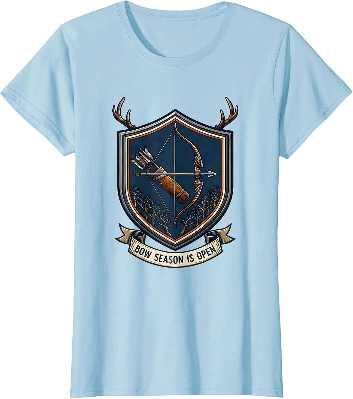 Bow Season Is Open Archery Bowhunter Deer Elk Hunting Pride T-Shirt - Baby Blue