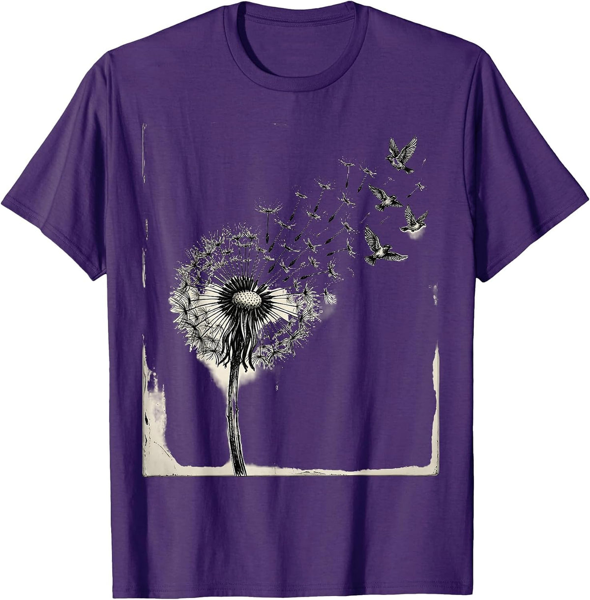 Men's Dandelion Birds Suicide Prevention Awareness T-Shirt - Purple
