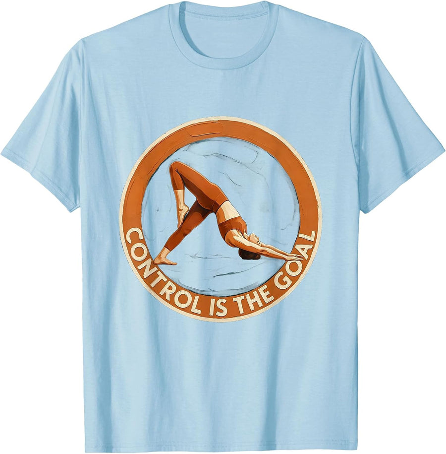 Men's Control Is the Goal Pilates Graphic Design T-Shirt - Baby Blue