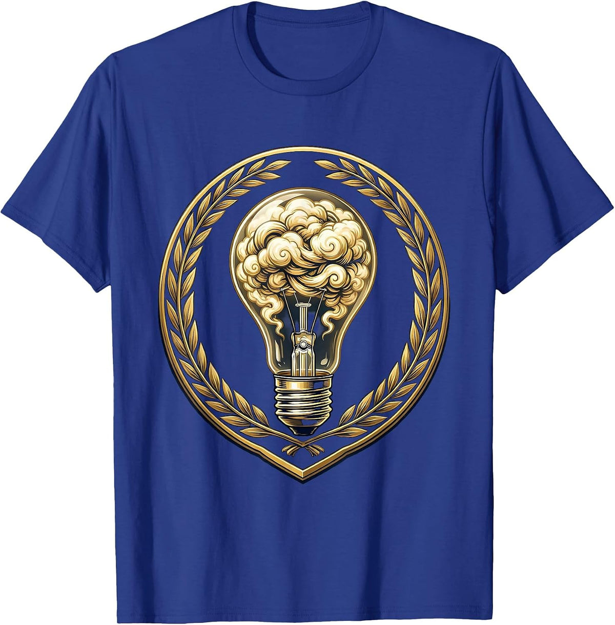School Psychologist Lightbulb Thought Clouds Graphic T-Shirt - Royal Blue