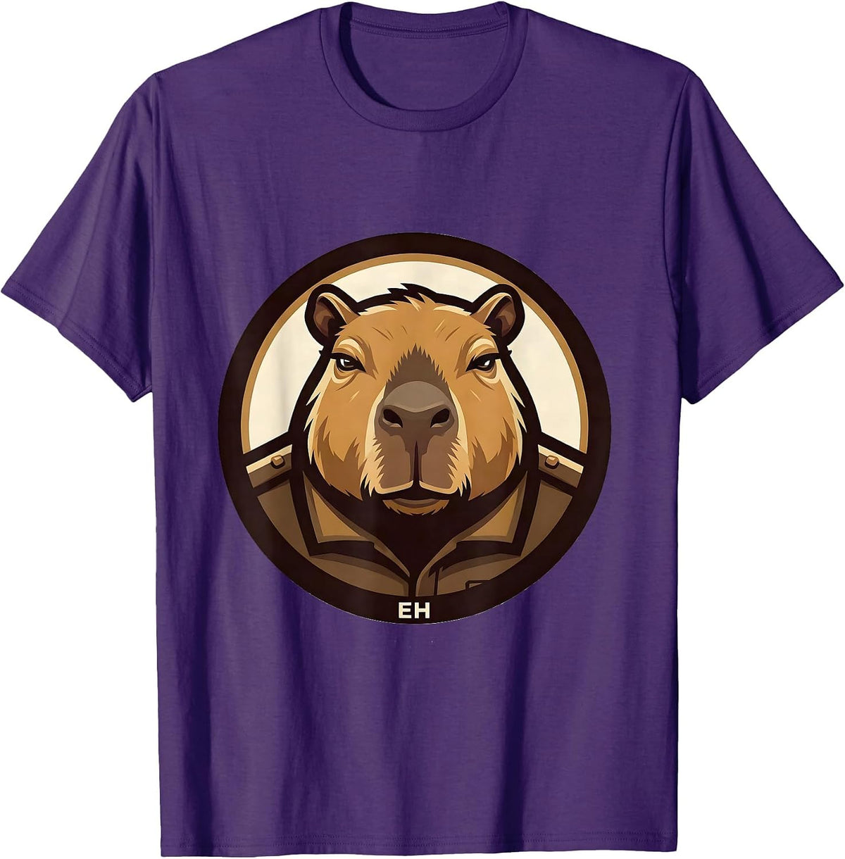 Men's Eh Funny Capybara Meme Animal Humor Youth Gamer T-Shirt - Purple